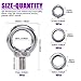 36Pcs 304 Stainless Steel M8 Male Thread Lifting Ring Eye Bolt Kit, Including 6Pcs M8 Eye Bolt with 10Pcs Lock Nuts, 10Pcs Lock Washers and 10Pcs Flat Washers