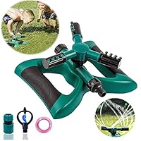 Lawn Sprinkler Automatic Sprinklers For Garden Water Sprinklers For Lawns 360 Rotating Adjustable Lawn Irrigation System Watering Sprinkler for Kids Covering Large Area Design Durable 3 Arm