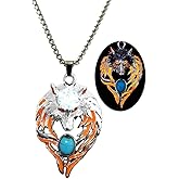 Wolf Necklace for Women Men Luminous Wolf Head Pendant Necklace Viking Wolf Stuff Gift Halloween Glow in the Dark Jewelry