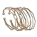 YISSION 4 Pack Fashion Simple Bracelet Bangle Three-Dimensional Irregular Bracelet Stretch Bracelets Open Cuffs for Women (Gold)