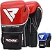 RDX Cow Hide Leather Gel Boxing Glove Punching Bag Mitts Muay Thai T9 - Blue, 16 oz, Blue