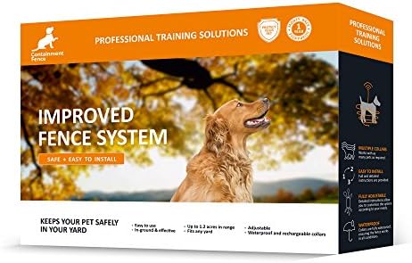Containment Fence - Hidden Dog Fence Latest Version - In-Ground Wired Installation Safe &amp; Easy - Hidden Electric Dog Fence - Rechargeable Collar Waterproof - Fully Adjustable (1 Dog Fence System)