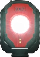 Sealey LED315 Rechargeable Worklight 15W COB 1000 Lumen Black Red Magnet Hook view 4