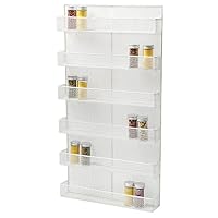 ESYLIFE 6 Tier Wall Mounted Spice Rack Organizer Kitchen Spice Storage Shelf - Made of Sturdy Punching Net, White
