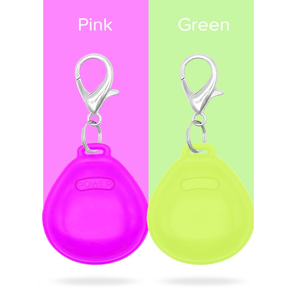 CLAN-X LED Dog Tag, Weather Resistant Light up Pet ID Tag Dog Collar Safety Lights for Night Walking, Batteries Included Dog Pendants by Pack of 2PCS(Pink, Green)