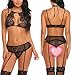 Avidlove Women Lace Lingerie Set with Garter Belts Lace Teddy Babydoll Bodysuit (NO Stockings)