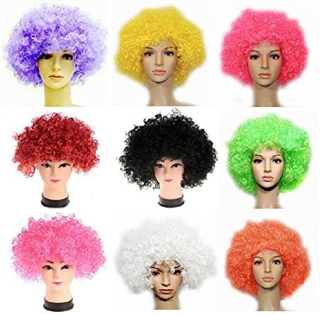 ShengF LLTrader Halloween Costume Party Wigs Clown Hair Curly Clown Costume Party Afro Style Wig Fake Goofy Unisex Childern Hair (Purple)