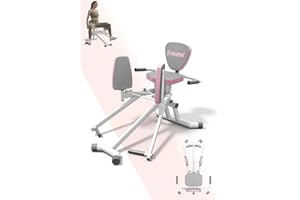 PAETA Hip Abductor Machine for Home Gym, Glute Workout Equipment for Thigh & Butt Toning, Compact Glute Machine Home Gym, 3-Level Resistance, Pink