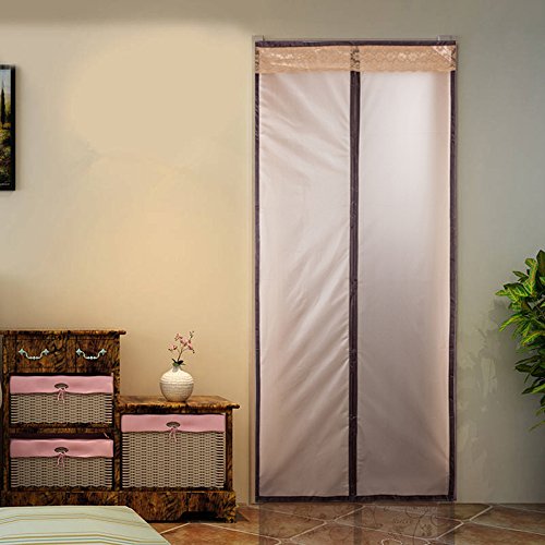 Magnetic Thermal Insulated Door Curtain for Air Conditioner Heater Room/Kitchen Warm Winter Cool Summer, Keeping Out Draft and Cold Air Screen Door Auto Closer Fits Doors Up to 34