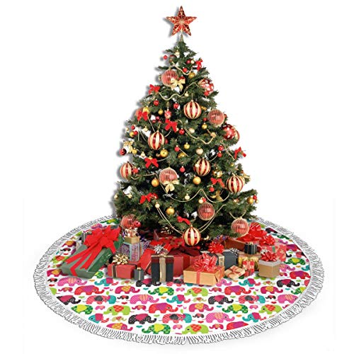 Amazon Com July Seven Cute Cartoon Elephant Christmas Tree Skirt