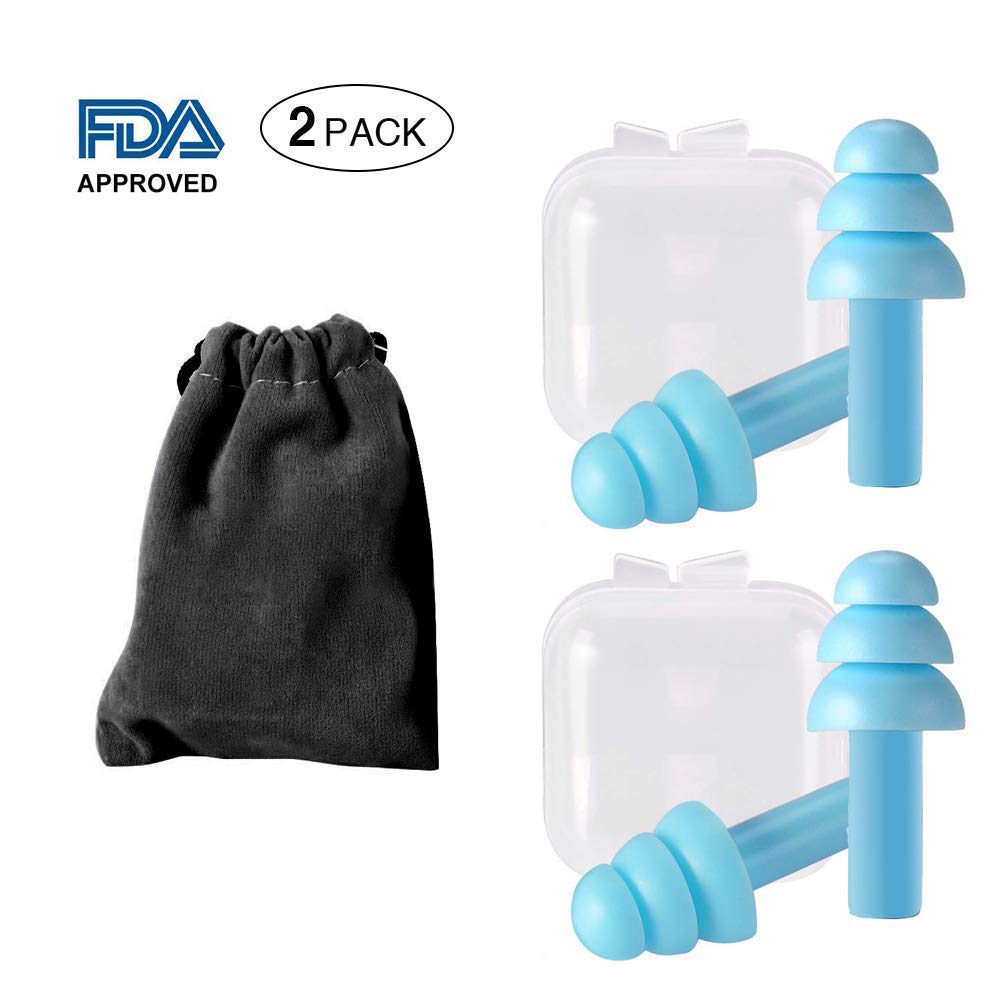 2 Pairs Ear Plugs Noise Reduction, Lcat Noise Cancelling Reusable