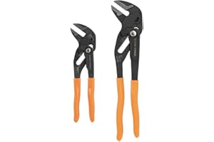 Klein Tools D53102KIT Adjustable Pliers Wrench Set, Compact High-Leverage Parallel Smooth Jaw Pliers, 7-Inch and 10-Inch, 2-Piece