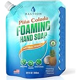 Bastion Foaming Hand Soap Refills: 32oz Pouch Pina Colada Scented Antibacterial Instant-Foam Bulk Hand Wash