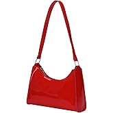 QWINEE Women's Artificial Patent Leather Tote Bag for Women Zipper Square Satchel Purse Ladies Shoulder Crossbody