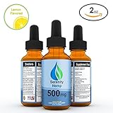 Serenity Hemp Oil - 2 fl oz 500mg - Relief for Stress, Inflammation, Pain, Sleep, Anxiety, Depression, Nausea - Rich in Vitamin E, Vitamin B, Omega 3,6,9 and Much More! (Lemon)