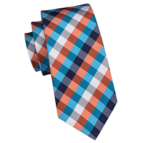 Barry.Wang Check Ties Plaid Neckties Tartan Tie Wedding Necktie Party Business