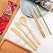 Boao 2 Sets of Reusable Bamboo Utensils Travel Cutlery Set with Case, Forks Knives Chopsticks Spoons Straws and Brushes, Camping Flatware Set (Pattern 3)
