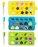 Joyoldelf Candy Molds & Ice Cube Trays - Hearts, Stars & Shells - Silicone Chocolate Mold - Fun, Toy Kids Set - Use for Cakes, Chocolate, Ice cream, Tarts, Muffins, Candles, Soaps, Jello, Mousses