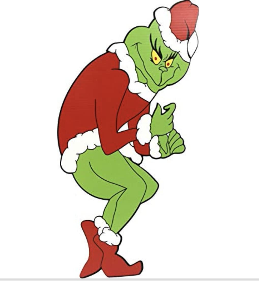 Yard Signs - Stealing Christmas Lights Yard Card Sign Whoville - 3 Ft. Tall Right Facing