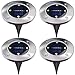4Pcs 4 LED Solar Powered Ground Lights Outdoor lamp Waterproof LED Solar Path Lights Garden Landscape Spike Lighting for Yard Driveway Lawn Pathway - White
