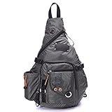 DDDH Large Sling Bags Crossbody Backpack 14.1-Inch Chest Daypack Travel Bag Book Bag for Men&Women(Grey)