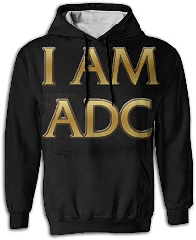 MOLLYY ADC Men's Funny Cotton Print Pullover Hoodie Medium