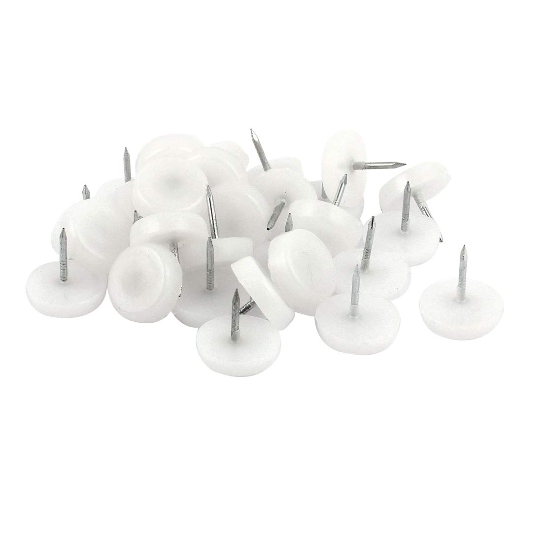 sourcingmap 30 Pcs Table Chair Foot Leg Floor Skid Glide Slide Pad Nail Protectors 18mm Dia