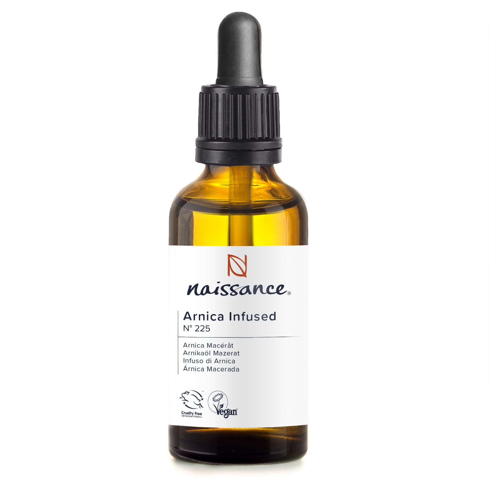 Naissance Arnica Infused Oil (Arnica Montana) 50ml - 100% Natural, Comforting and Soothing Infusion of Arnica Extract in Sunflower Oil