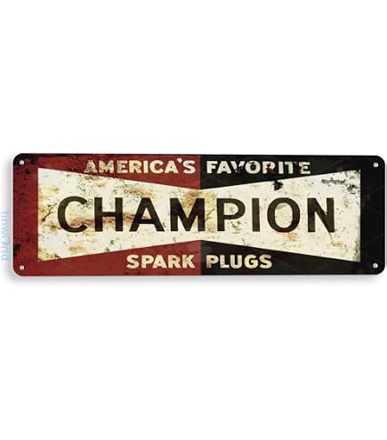 Amazon.com: Retro Vintage Tin Metal Sign, Champion Spark Plugs