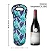 LAGUTE Wine Bottle Carriers Tote, Set of 3 Neoprene Champagne Bottles Protective Travel Bag for Safe Transportation, Gift for Wine Lovers, Great for Dating/Party/Camping -Tropical