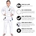 Elite Sports Ibjjf Ultra Light Bjj Brazilian Jiu Jitsu Gi for Kids with Preshrunk Fabric and Free Belt C00, White