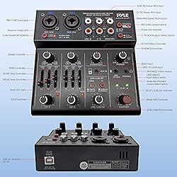 Professional Wireless DJ Audio Mixer - 4 Channel