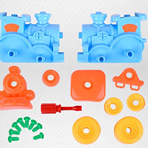 Naisidier Kids Disassembly Assembly Puzzle Train Toy with Screwdriver Children Early Learning Building Block DIY Educational Toys