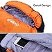 ENKEEO Mummy Camping Sleeping Bag 91x34 Inch 20-30 Degree Ultralight Sleeping Bag with Waterproof Taffeta Shell/Breathable Hollow Cotton, Compression Sack for 4 Season Hiking (Black & Orange)