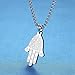 LineAve Men's Stainless Steel Hamsa Hand of Fatima Lucky Charm Pendant Necklace, 23
