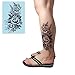 DaLin 4 Sheets Temporary Tattoos Black Rose Fake Tattoos for Women