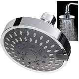 Hoobest Rainfall High Pressure Shower Head,Luxury Spa Fixed Showerhead Includes Water Saver Mode,Adjustable Swivel Joint,5 Spray Settings