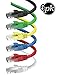 CAT 6 Ethernet Cable (1.5 Feet) LAN, UTP (18 inch) CAT6, RJ45, Network, Patch, Internet Cable - 6 Pack (1.5 ft)