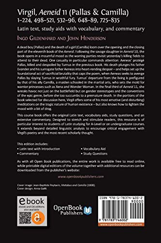 image for Open Book Publishers Virgil, Aeneid 11, Pallas and Camilla, 1-224, 498