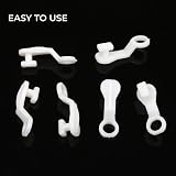 H&S White Plastic Curtain Glider Hooks 50pcs Curtain Track Fittings & Clips view 7
