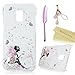 S5 Active Case (Not for S5), Galaxy S5 Active Case - Mavis's Diary Lovely Pink Butterfly Fairy Colorful Flowers Pattern Clear Cover Hard PC Case for Samsung Galaxy S5 Active & Cute Dust Plug & Stylus