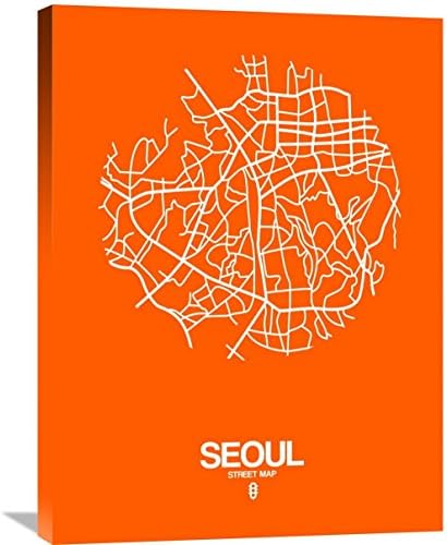 Naxart Studio "Seoul Street Map Orange" Giclee on Canvas, 24" x 1.5" x 32"
