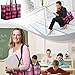 Pursetti Zip-Top Organizing Utility Tote Bag with Multiple Exterior & Interior Pockets for Working Women, Nurses, Teachers and Soccer Moms (Fuchsia Checker)