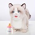 Electronic Interactive Ragdoll Cat - Realistic Handmade Toy with Walking, Barking, Wagging Tail & Talking - Robotic Pet Toy for Toddler Kids