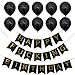 BESTOYARD Happy FING Birthday Decorations Banner with 10pcs Black Latex Balloons Party Favors