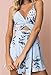 Angashion Women's Sexy V Neck Printed Spaghetti Strap Beach Romper Shorts Jumpsuit ,Light Blue,Medium