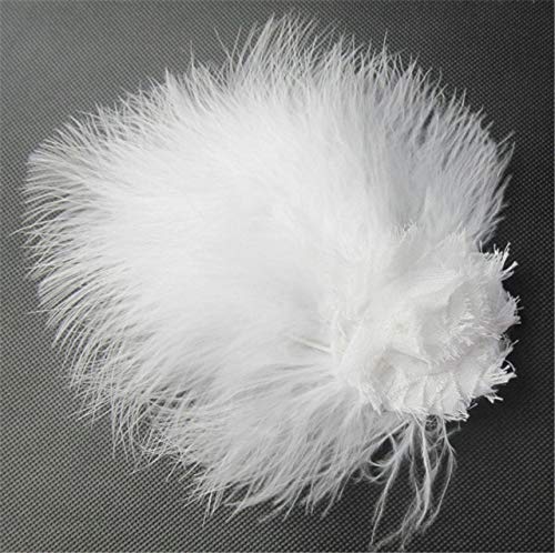 Amazon Com Maslin 1pcs Lot White Ostrich Feathers Hairpin Stage