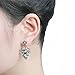 She Lian Vintage Fashion Front Back Rhinestone Stud and Ear Jacket Earrings for Women Mismatch Style (Antique Silver Tone)