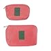 Accessories Bag as Makeup Bag Electronics Organizer Medicines Pouch Shockproof Nylon Fabric Travel Organizer Bag for Toiletries Trip Gadgets Organizer Pouch Set of 2 by Keeact (Baby Pink)