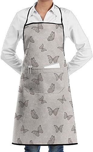 NCJSU Retro Butterflies Ugly Kitchen Aprons Bartender Apron For Servers